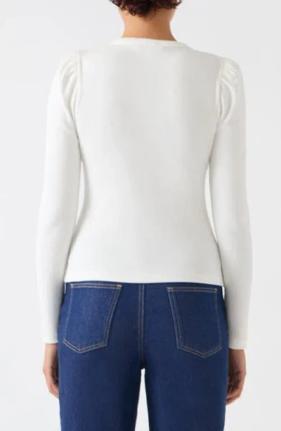 Lk Bennett Carla Puff Shoulder Rib Top In White