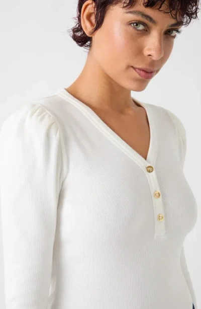 Lk Bennett Carla Puff Shoulder Rib Top In White