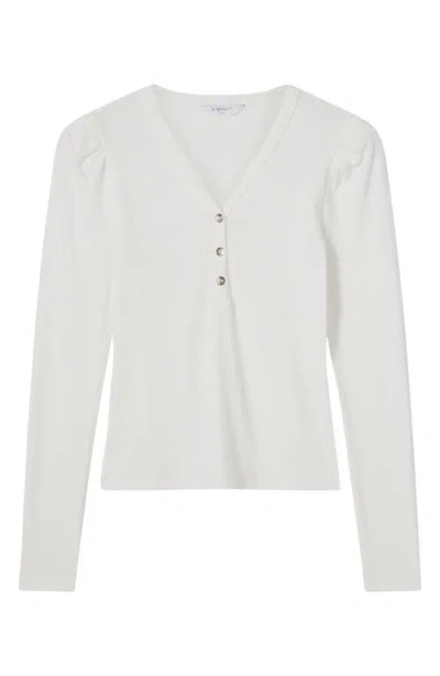 Lk Bennett Carla Puff Shoulder Rib Top In White