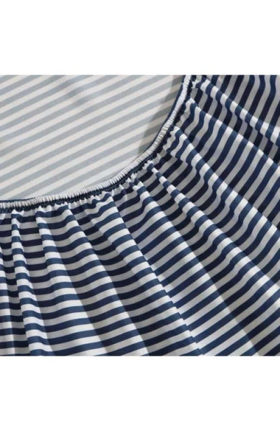Eddie Bauer Vivid Stripe Microfiber Sheet Set In Blue