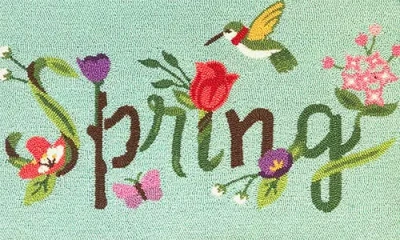 R16 Home Spring Bloom Doormat In Green