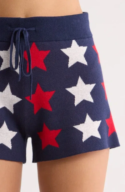 Beach Riot Callie Star Oversized Crew-neck Sweater In Blue
