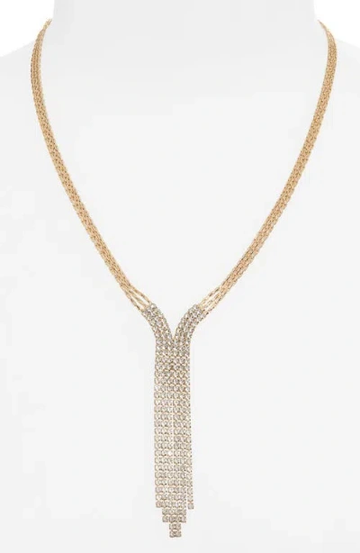 Nordstrom Rack Crystal Y-necklace In Gold