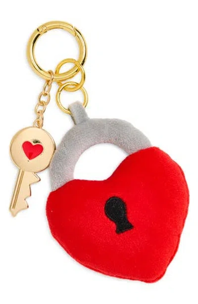Leith Stuffed Lock Bag Charm In Red