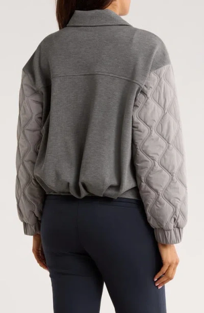 Bernardo Mixed Media Liner Jacket In Gray