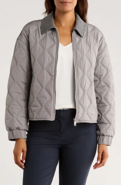 Bernardo Mixed Media Liner Jacket In Gray