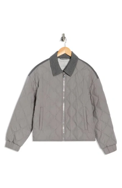 Bernardo Mixed Media Liner Jacket In Gray