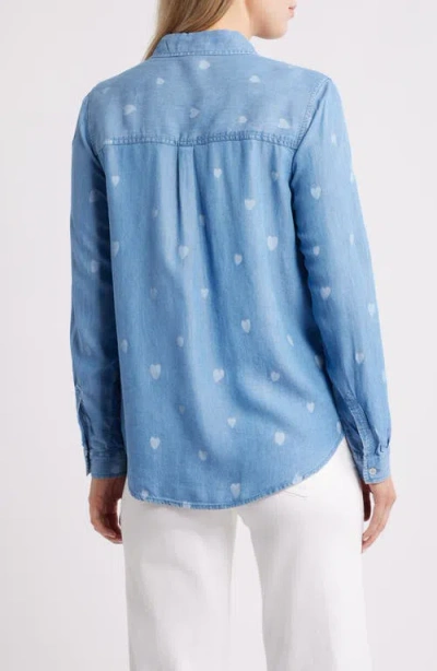 Beachlunchlounge Cassie Chambray Button-up Shirt In Blue