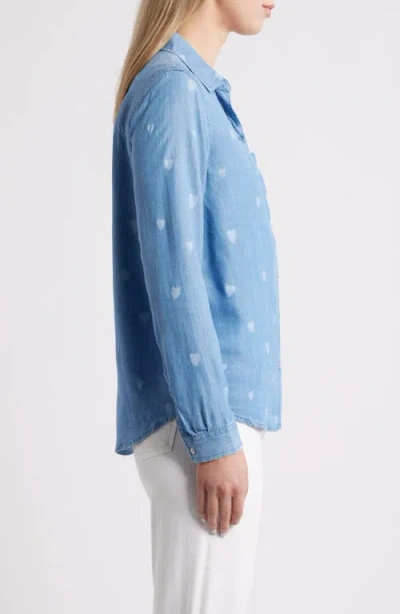 Beachlunchlounge Cassie Chambray Button-up Shirt In Blue