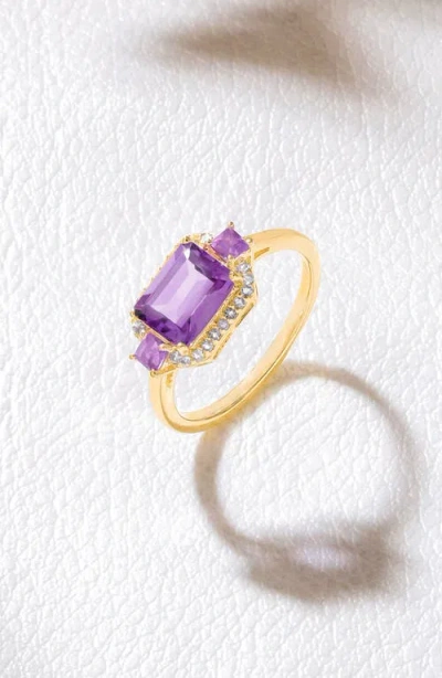 Ys Gems Halo Frame Multi Gemstone Ring In Gold