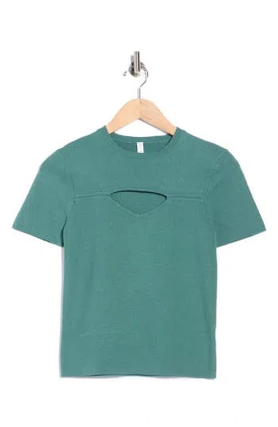 Wishlist Cutout Short Sleeve Knit Top In Blue