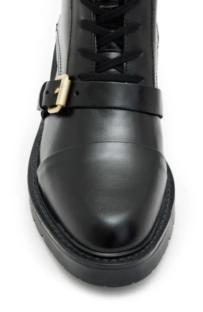 Allsaints Stellar Cap Toe Combat Boot In Black
