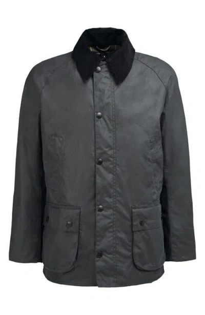 Barbour Ashby Waxed Cotton Jacket In Blue