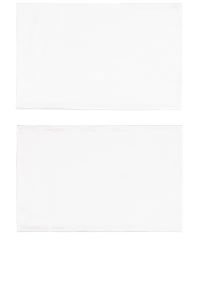 Abbode Bonjour & Bonne Nuit Pillowcase Set In White