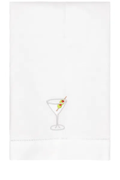 Abbode Martini Tea Towel In White