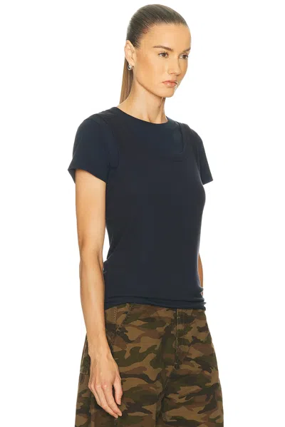 Grlfrnd Layered Short Sleeve Tee In Blue