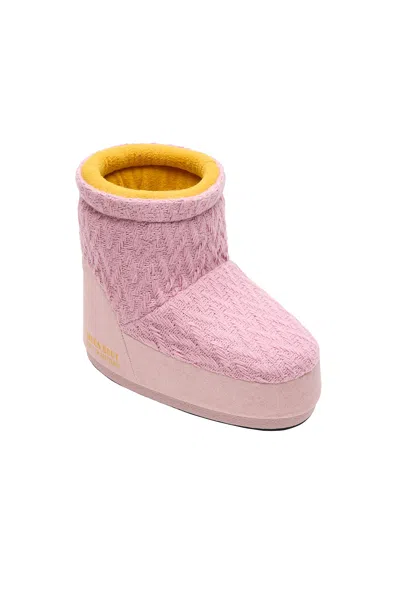 Moon Boot X Guest In Residence Icon Low No Lace Knit Boots In Pink