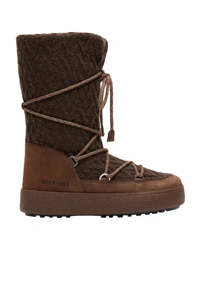 Moon Boot Stivali Da Neve In Pelle Scamosciata Cocoa In Brown