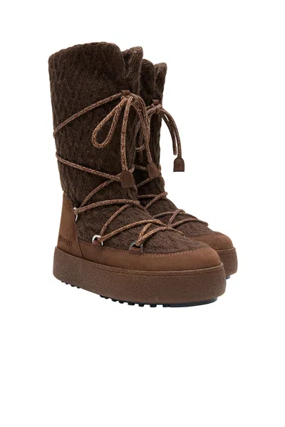 Moon Boot Stivali Da Neve In Pelle Scamosciata Cocoa In Brown