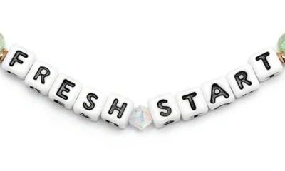Little Words Project Fresh Start Beaded Stretch Bracelet In Green
