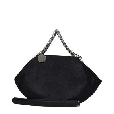 Stella Mccartney Chain Strap Textured Finish Shoulder Bag In Black