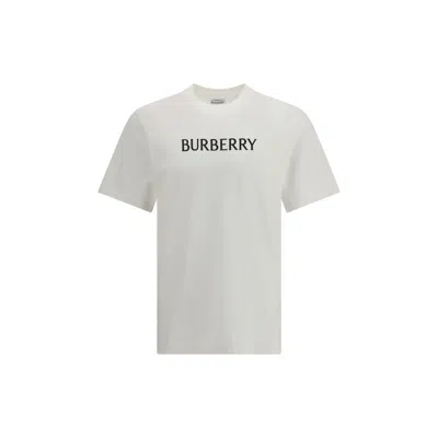 Burberry Cotton T Shirt Featuring Front Logo Print In White