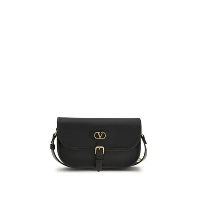 Valentino Garavani Antibes Leather Crossbody Bag Adjustable Strap In Black