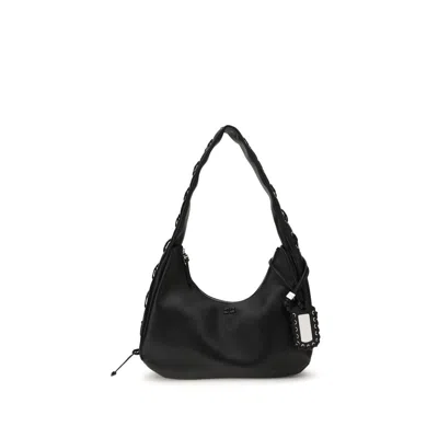 Ganni Women Medium Laces Hobo Bag In Black