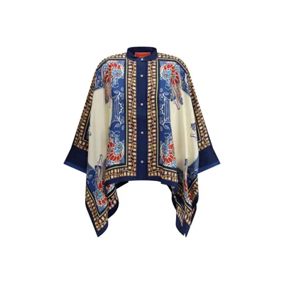 La Doublej Foulard Printed Silk Twill Shirt In Multi