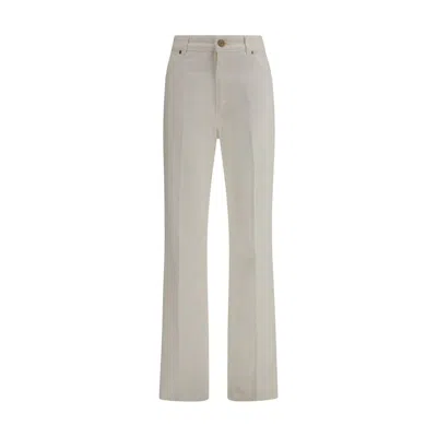 Balmain White Cotton Straight-leg Jeans In Neutral