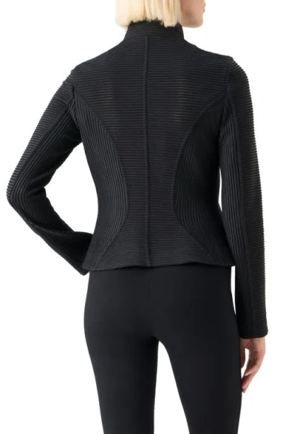 Akris Punto Ottoman Knit Jacket In Black