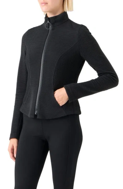 Akris Punto Ottoman Knit Jacket In Black