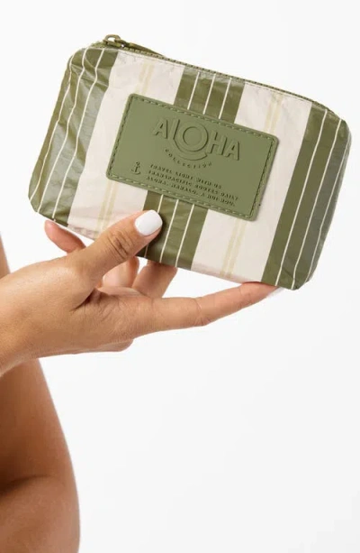 Aloha Collection Mini Market Stripe Water Resistant Tyvek® Zip Pouch In Neutral