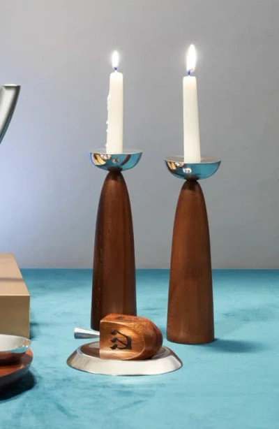 Nambe Unity Sabbath Candlesticks In Brown