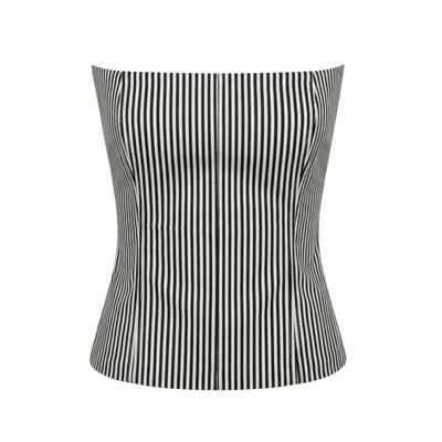 The Coolgirl Nyc Women's Black / White Jane Corset In Black Stripes In Multi