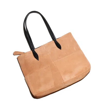Mafalda Women's Neutrals / Orange / Brown Valentina Camel Suede Tote Bag In Multi