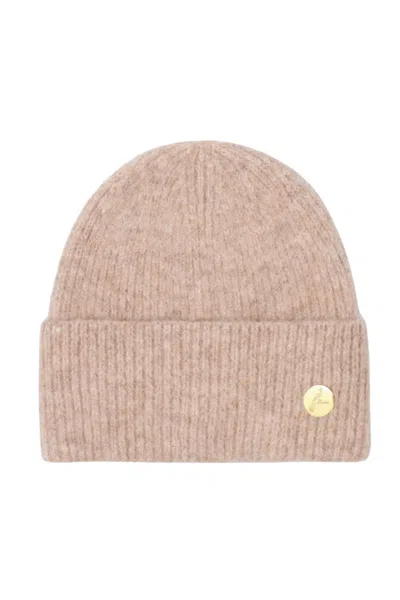 Hortons England Women's Neutrals 100% Cashmere Beige Beanie In Pink