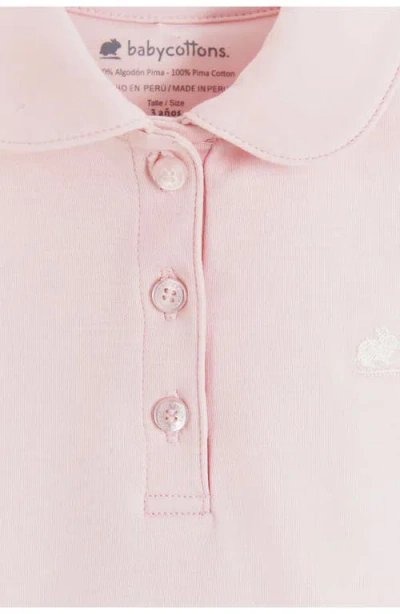 Babycottons Essential Collared T-shirt For Little Kid In Pink
