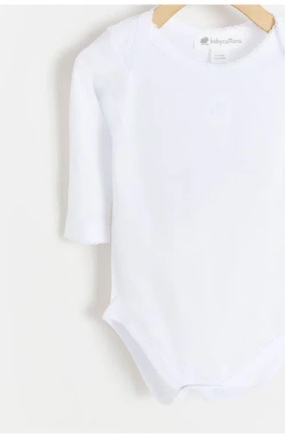 Babycottons Logo Long Sleeve Bodysuit 2-pack For Infant In White