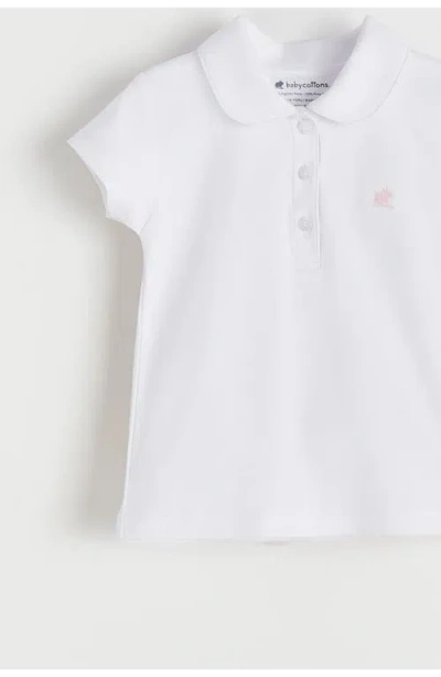 Babycottons Essential Collared T-shirt For Little Kid In White