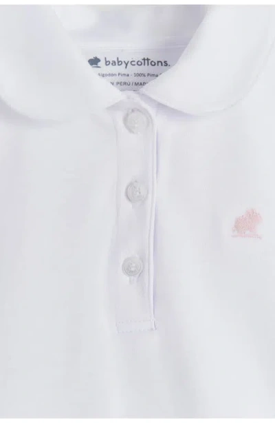 Babycottons Essential Collared T-shirt For Little Kid In White
