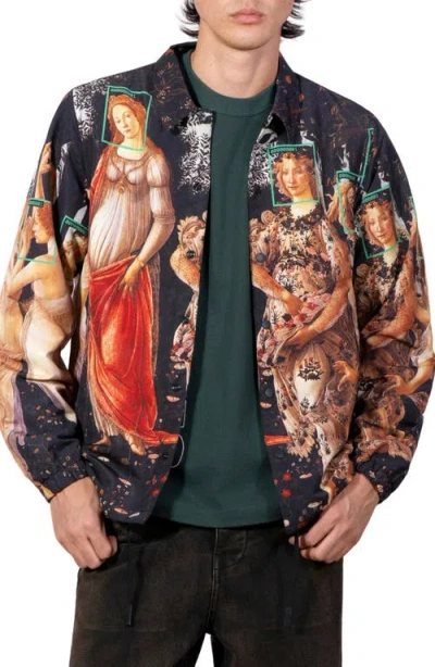 Pleasures Facial Recognition Cotton Coach Jacket In Multi