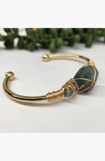 Humanist Beauty Gemstone Wire-wrapped Bracelet In Gold