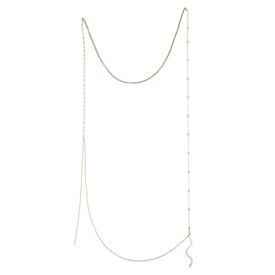 Lya Soul Jewelry Women's Gold / Neutrals Sparkle Body Chain In Green