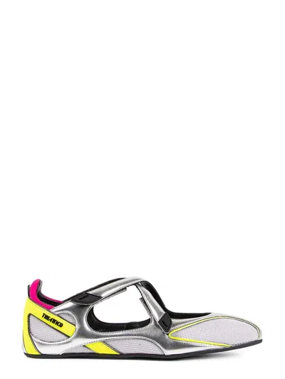 Attico Floor 01 Multicolor Ballet Shoes With Logo On The Side And Cut-out Design In Fabric Woman