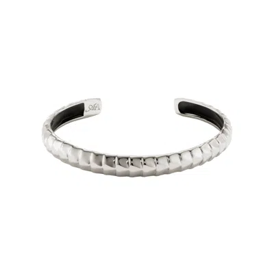Armine + Ambrose Women's Black / Silver The A Embossed Cuff - Silver In Metallic