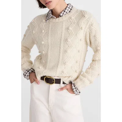 Madewell Mix-stitched Crewneck Sweater In Neutral