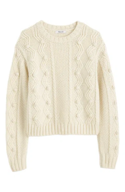 Madewell Mix-stitched Crewneck Sweater In Neutral