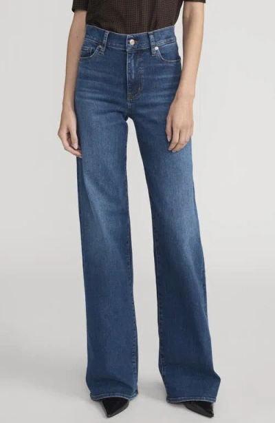 Frame Le Jane Faded High-rise Straight-leg Jeans In Dark Denim
