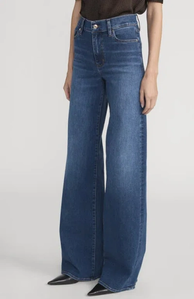 Frame Le Jane Faded High-rise Straight-leg Jeans In Dark Denim